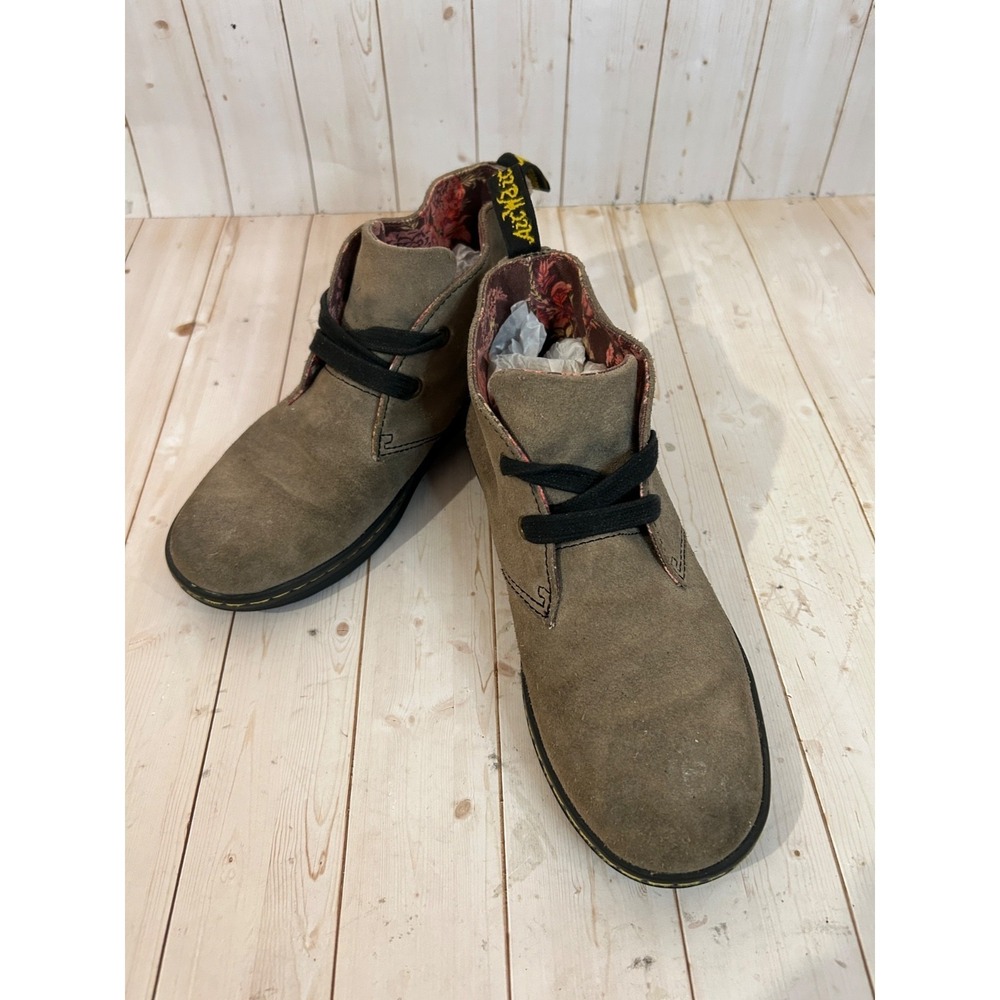 DR. MARTENS Henny Women's Sz US 5 Suede‎ Chucka Floral LINED Boots Tan 2 eye